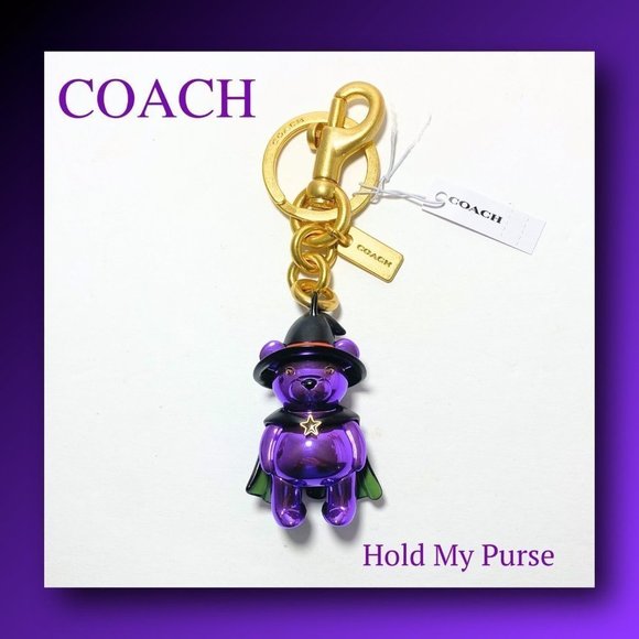 COACH Halloween Costume Bear Witch Keychain Bag Charm NWT - Picture 6 of 8